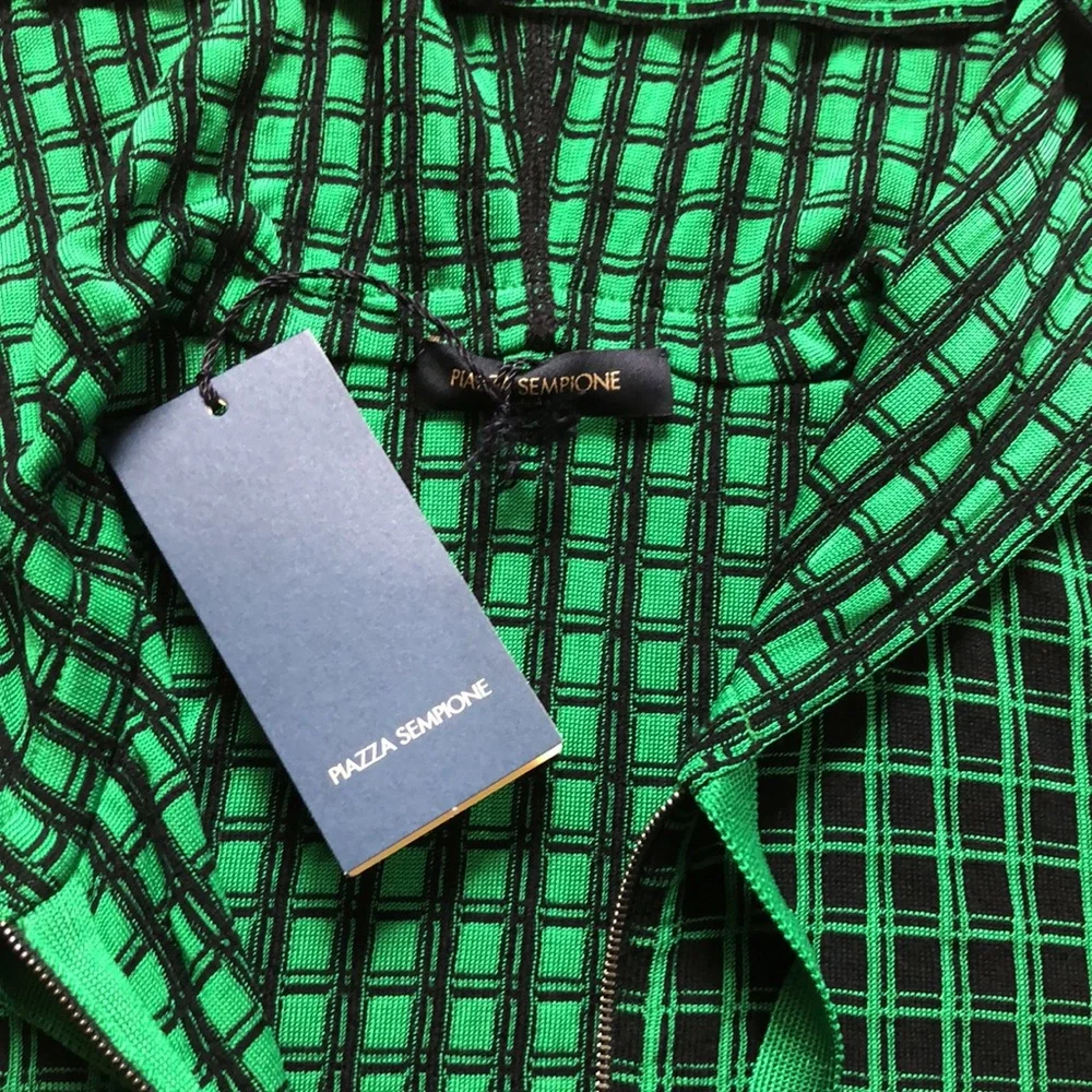 Piazza Sempione Checkered Zip Up Jacket NWT - Picture 9 of 12